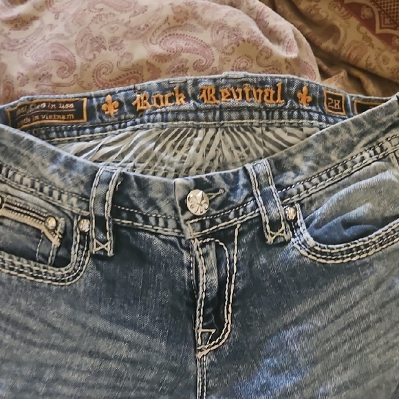 Rock Revival Denim - Rock Revival Women's Distressed Blue Jeans
